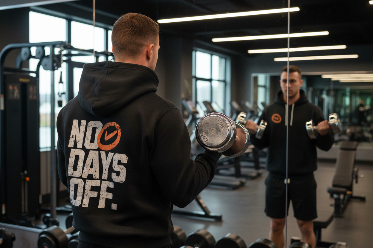 No Days Off Hoodie - Back Focus with Mirror